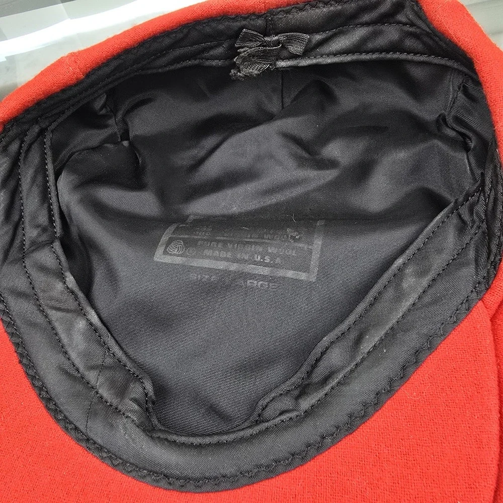 Vintage Pendleton Red Newsboy Cabbie Wool Ivy Flat Cap Hat USA‎ Made Size Large